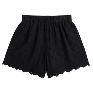 Abercrombie Linen Blend Short ls in Black with Eyelet Detail High Rise - Size M